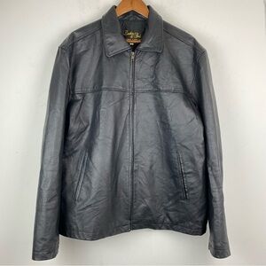 Leather & Soul size Large Men’s Black Leather Full Zip Jacket